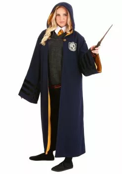 Elope Vintage Harry Potter Hogwarts Hufflepuff Robe 13 Elope Vintage Harry Potter Hogwarts Hufflepuff Robe -Costumes Sales adult vintage harry potter hogwarts hufflepuff rob alt 2