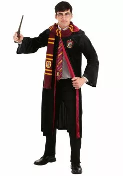 Jerry Leigh Deluxe Harry Potter Gryffindor Adult Plus Size Robe Costume -Costumes Sales deluxe harry potter plus size adult gryffindor robe costume 1 1