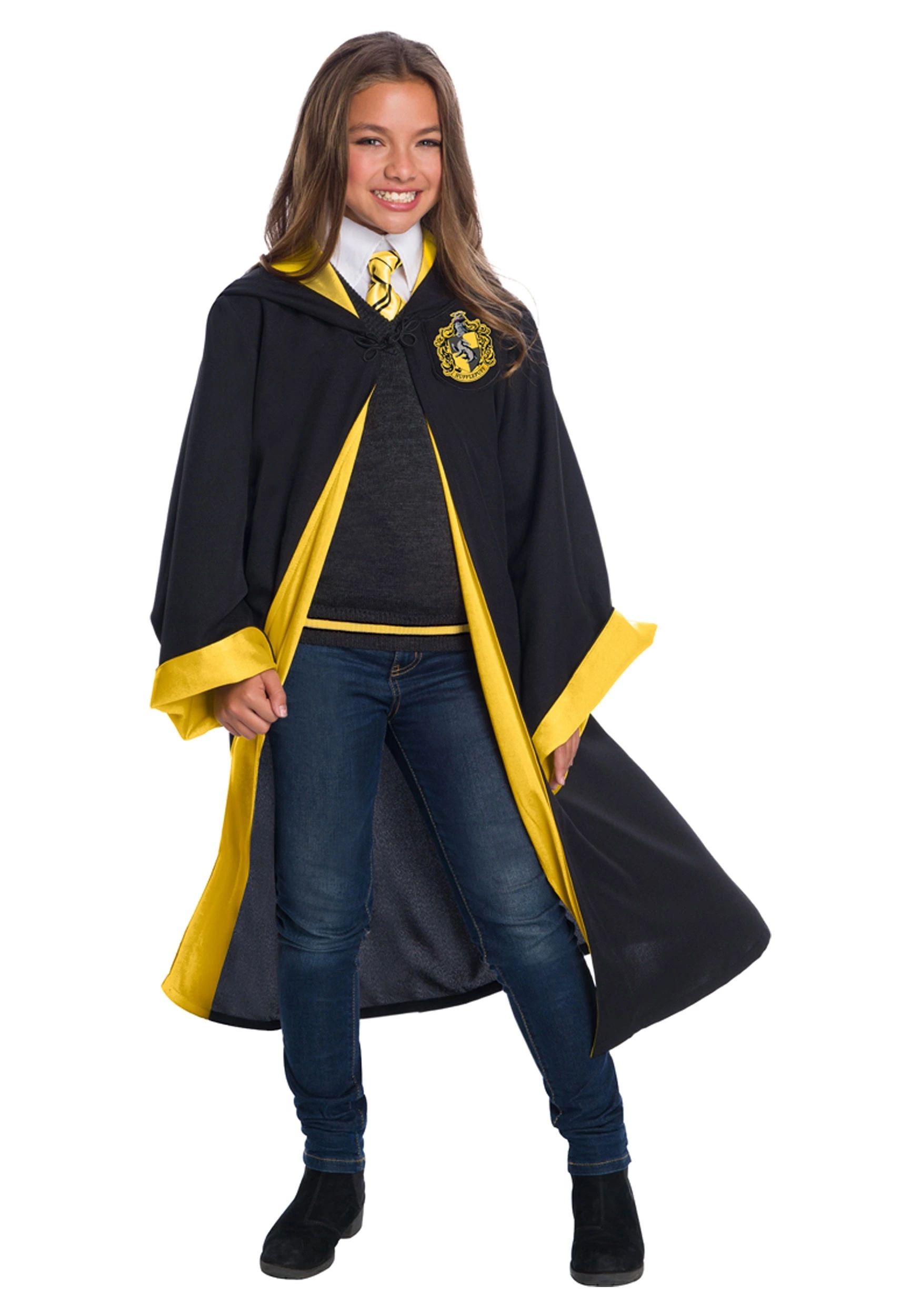 Charades Deluxe Kids Hufflepuff Student Costume 4 Charades Deluxe Kids Hufflepuff Student Costume - Image 2