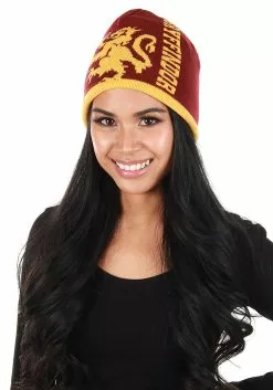 Elope Gryffindor Reversible Warm Knit Beanie 9 Elope Gryffindor Reversible Warm Knit Beanie -Costumes Sales gryffindor reversible knit beanie alt 3