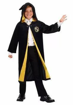Jerry Leigh Harry Potter Kids Deluxe Hufflepuff Robe Costume -Costumes Sales harry potter child deluxe hufflepuff robe alt 3