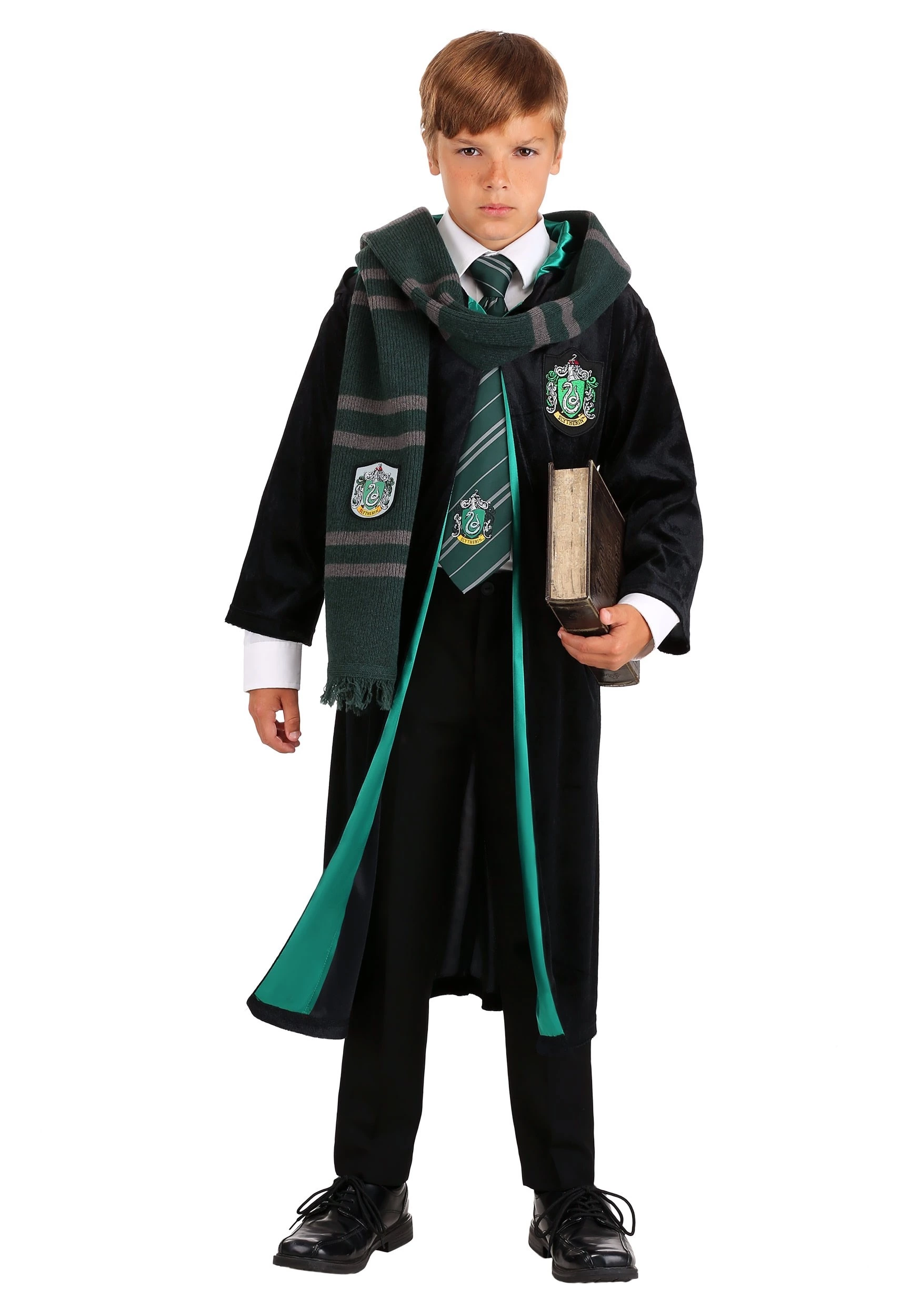 Jerry Leigh Harry Potter Kids Deluxe Slytherin Robe Costume 3 Jerry Leigh Harry Potter Kids Deluxe Slytherin Robe Costume