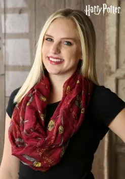 Elope Harry Potter Red Golden Snitch Infinity Scarf