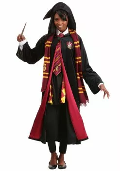 Jerry Leigh Deluxe Harry Potter Gryffindor Adult Plus Size Robe Costume -Costumes Sales harry potter plus size adult deluxe gryffindor rob alt 2