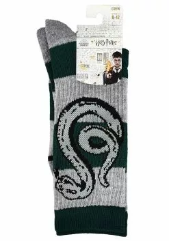 Bioworld Merchandising / Independent Sales Harry Potter Slytherin Stripe Rugby Crew Socks -Costumes Sales harry potter slytherin rugby stripe crew socks alt 2