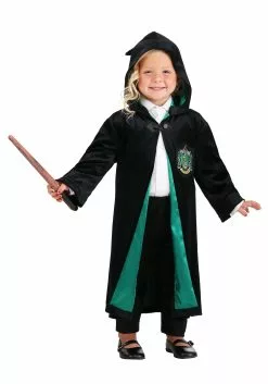 Jerry Leigh Kids Harry Potter Deluxe Slytherin Robe Costume -Costumes Sales harry potter toddler deluxe slytherin robe alt 1