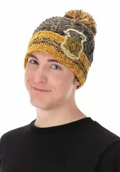 Elope Hufflepuff Heathered Pom Warm Beanie -Costumes Sales hufflepuff heathered pom beanie alt 1