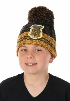 Elope Hufflepuff Heathered Pom Warm Beanie -Costumes Sales hufflepuff heathered pom beanie alt 2