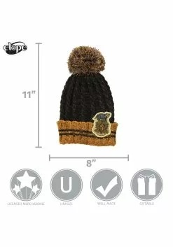 Elope Hufflepuff Heathered Pom Warm Beanie -Costumes Sales hufflepuff heathered pom beanie alt 5