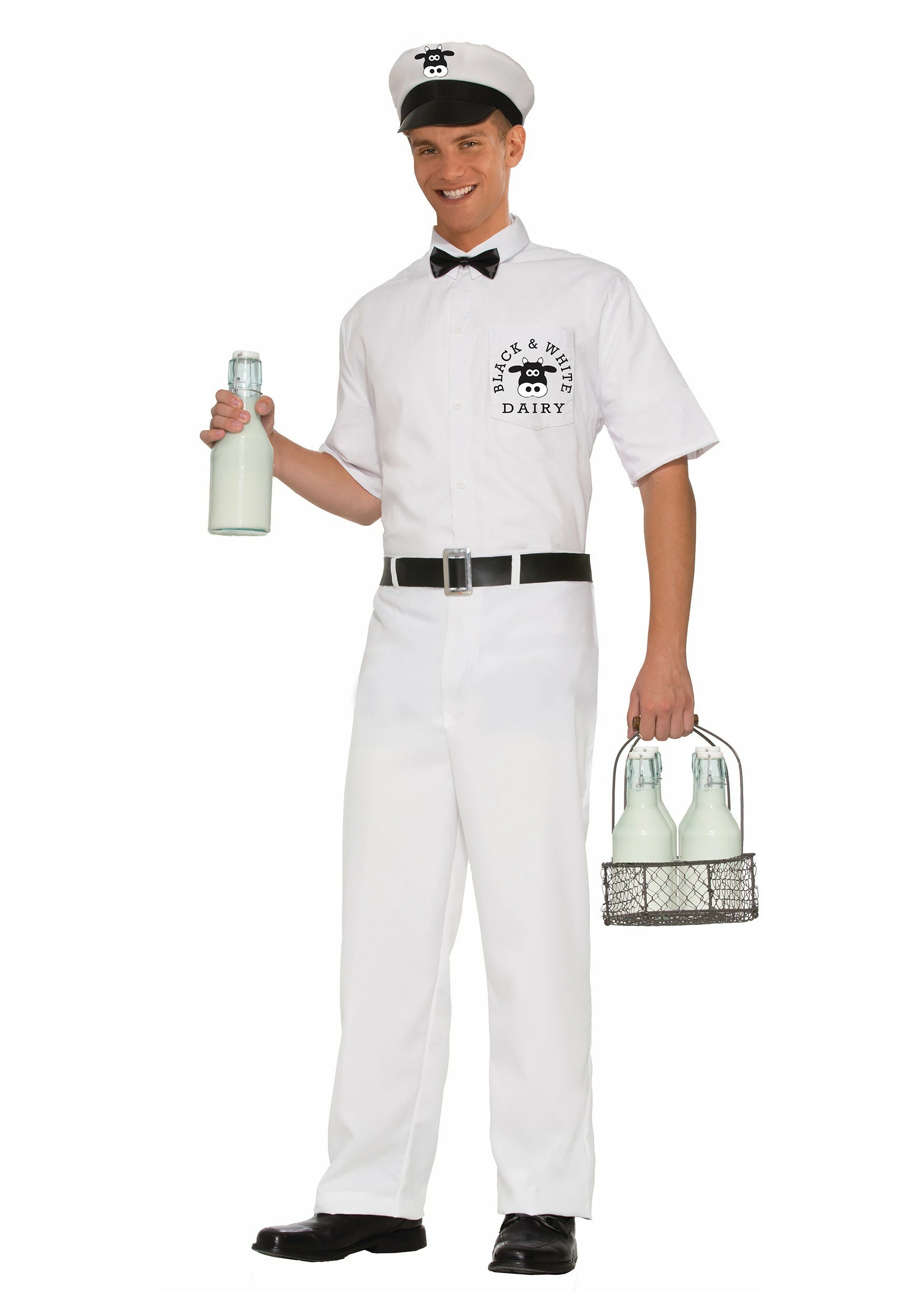Forum Novelties, Inc Vintage Milkman Costume For Men 3 Forum Novelties, Inc Vintage Milkman Costume For Men
