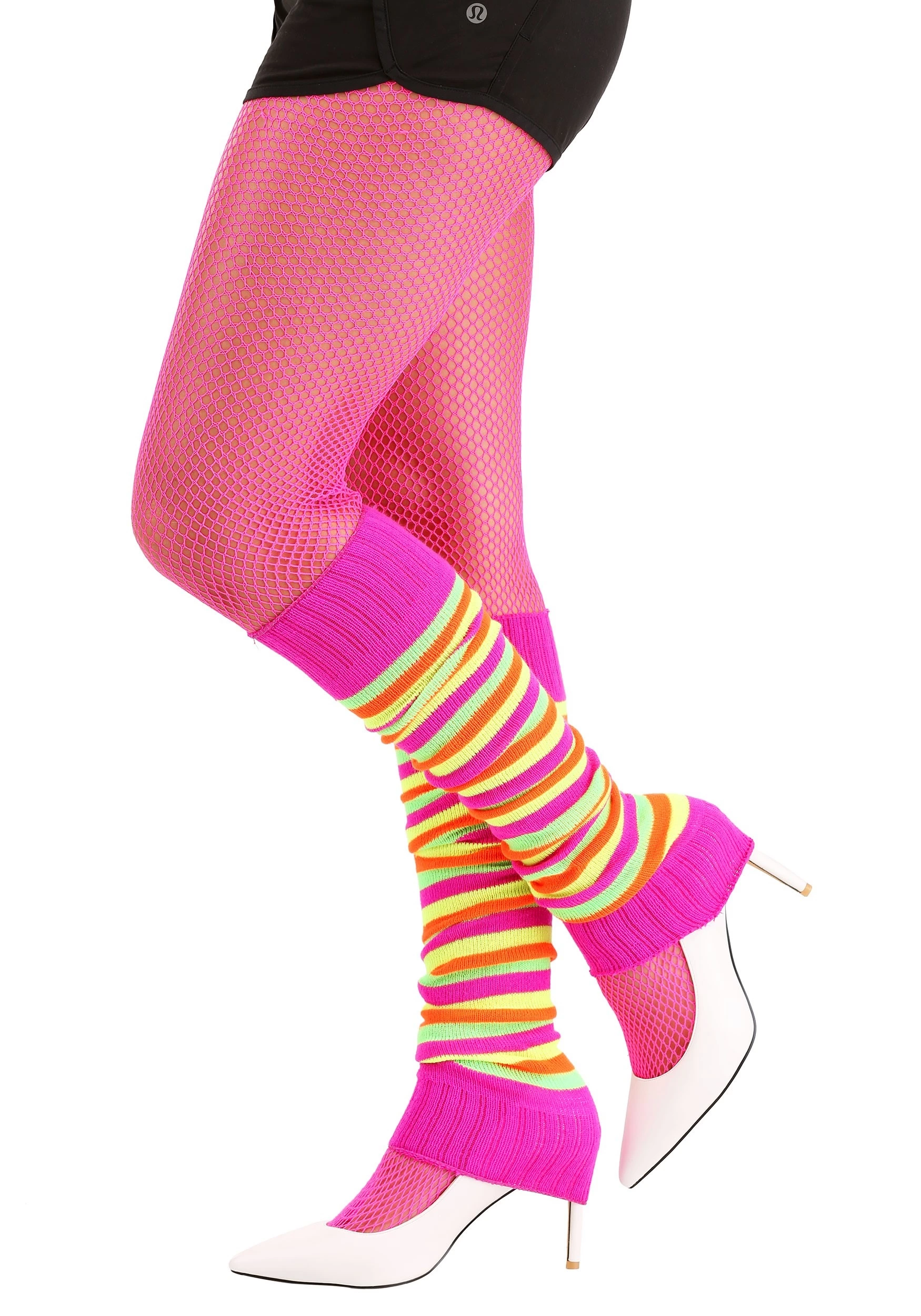 Smiffys Neon Striped Leg Warmers 3 Smiffys Neon Striped Leg Warmers