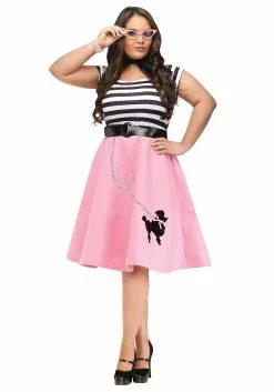 Fun World Plus Size Poodle Skirt Dress Costume