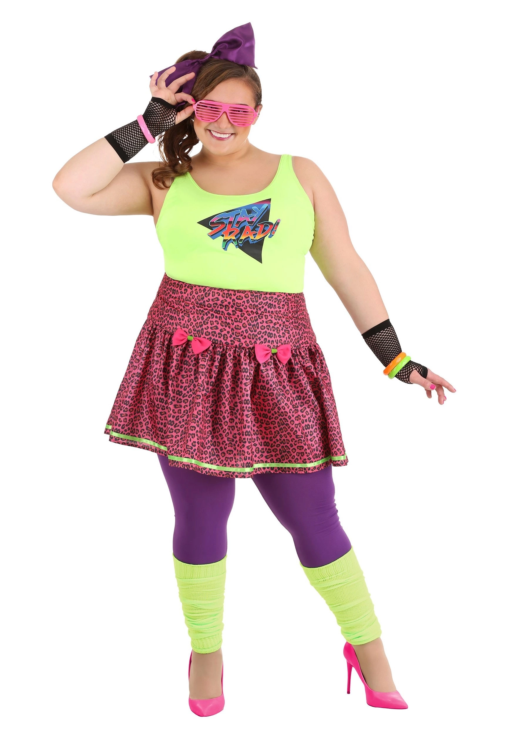 Fun Costumes Women's Plus Size 80s Rad Costume 3 Fun Costumes Women's Plus Size 80s Rad Costume
