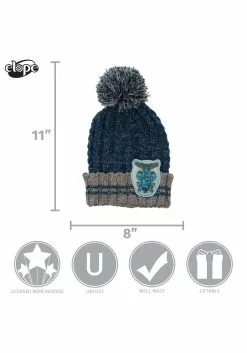 Elope Ravenclaw Heathered Warm Pom Beanie -Costumes Sales ravenclaw heathered pom beanie alt 4