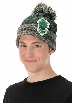 Costumes Sales -Costumes Sales slytherin heathered pom beanie alt 1