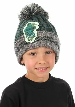 Elope Slytherin Heathered Pom Warm Beanie -Costumes Sales slytherin heathered pom beanie alt 2