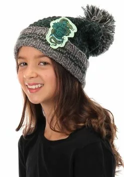 Elope Slytherin Heathered Pom Warm Beanie -Costumes Sales slytherin heathered pom beanie alt 3