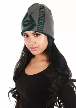 Elope Slytherin Reversible Warm Knit Beanie 9 Elope Slytherin Reversible Warm Knit Beanie -Costumes Sales slytherin reversible knit beanie alt 3