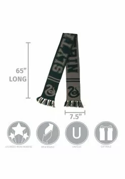 Elope Slytherin Reversible Winter Knit Scarf 9 Elope Slytherin Reversible Winter Knit Scarf -Costumes Sales slytherin reversible knit scarf alt 3