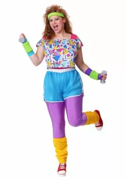 Fun Costumes Women's Plus Size Work It Out 80s Costume